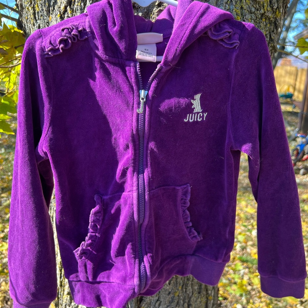 Juicy Couture Kids Hoodie in Rich Purple